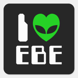 Jag Alien Heart EBE Fyrkantigt Klistermärke