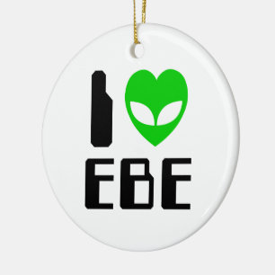 Jag Alien Heart EBE Julgransprydnad Keramik