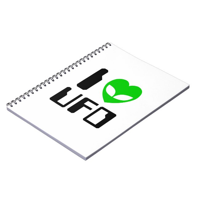 Jag Alien Heart UFO Anteckningsbok Med Spiral (Vänstra Sidan)