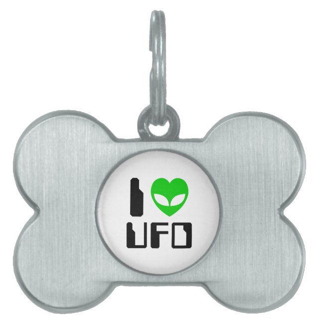 Jag Alien Heart UFO ID-bricka Husdjur (Framsidan)