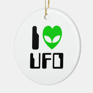 Jag Alien Heart UFO Julgransprydnad Keramik