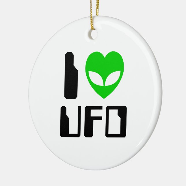 Jag Alien Heart UFO Julgransprydnad Keramik (Vänster)