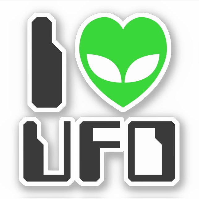 Jag Alien Heart UFO Klistermärken (Framsida)