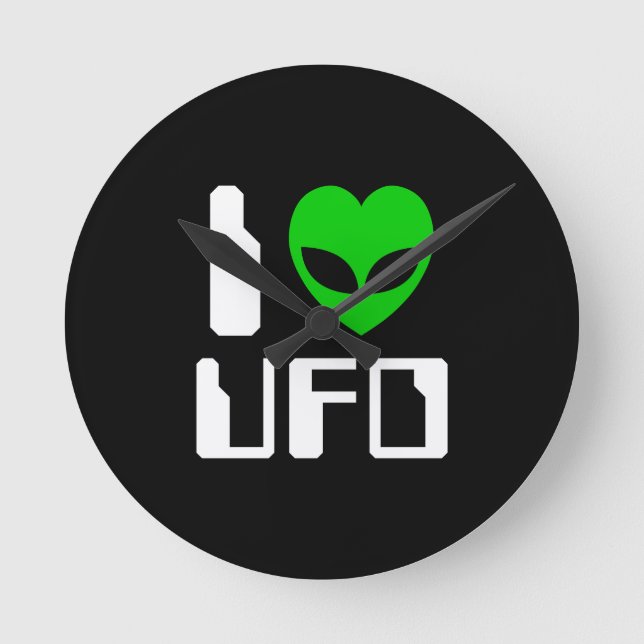 Jag Alien Heart UFO Rund Klocka (Framsida)