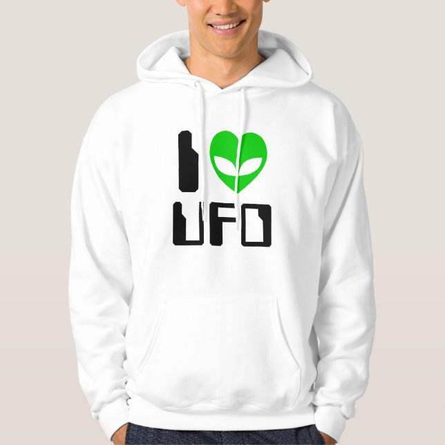 Jag Alien Heart UFO Sweatshirt Med Luva (Framsida)