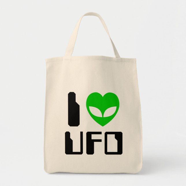 Jag Alien Heart UFO Tygkasse (Framsidan)