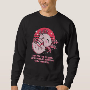 Jag älskade Axolotl innan de var Coola Salamander Lång Ärmad Tröja