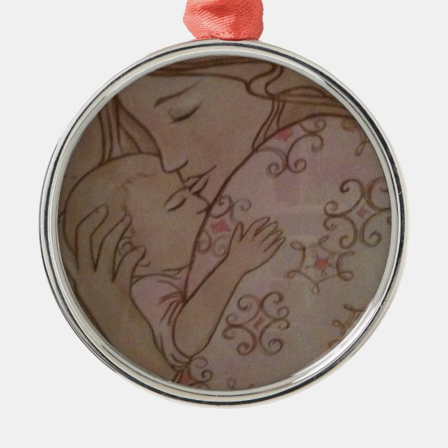 Jag älskade dig, för jag mötte dig julgransprydnad metall (Framsidan)