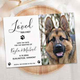 Jag älskade hennes första - Modern Elegant Hund Br Spara Datumet