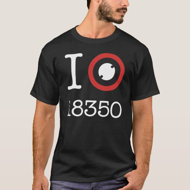 Jag älskar 18350 Li-Jon batterier T Shirt (Framsida)