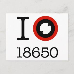 Jag älskar 18650 Li-Ion batterier Vykort