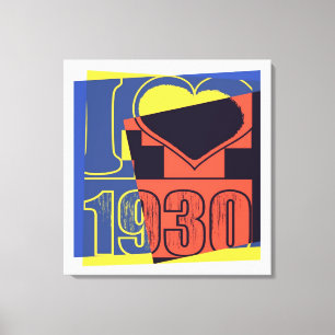 Jag älskar 1930 - Pop art Insvept Canvas