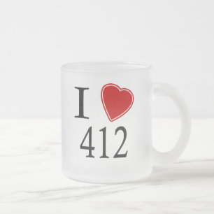 Jag älskar 412 Pittsburgh Frostad Glasmugg