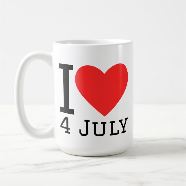 Jag älskar 4 juli kaffemugg (Vänster)