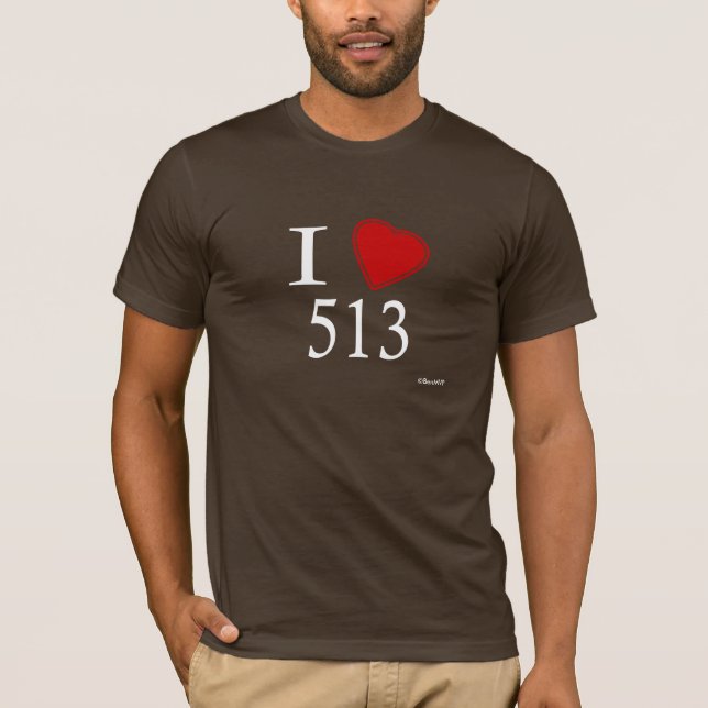 Jag älskar 513 Cincinnati Tee Shirt (Framsida)