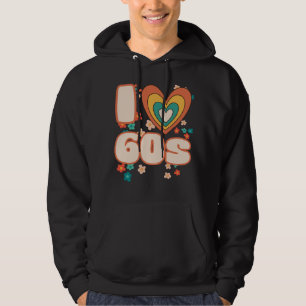 Jag ÄLSKAR 60-talets groovy retro Hoodie
