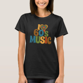 Jag älskar 60-talsmusik i retrofärger för musikäls t shirt