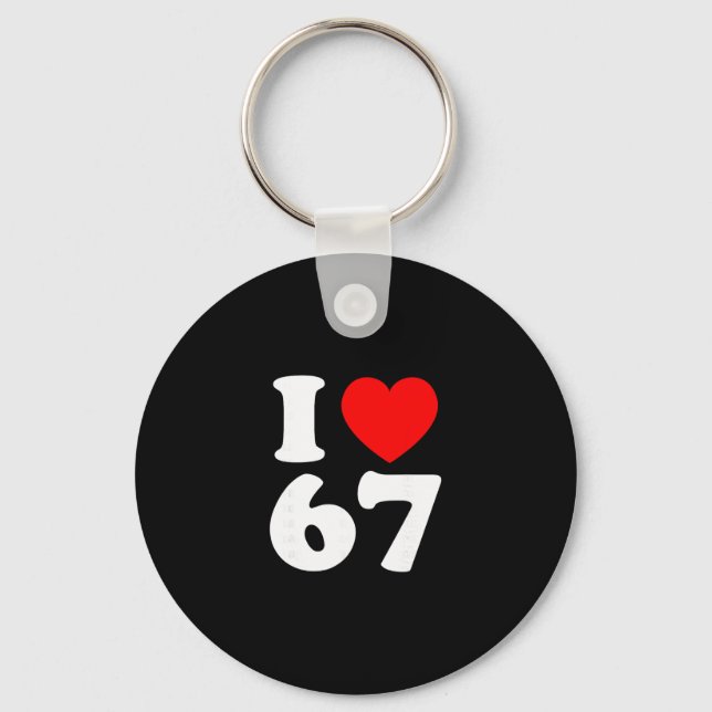 Jag älskar 67 år gamla 67-årsfestjubileum nyckelring (Framsida)