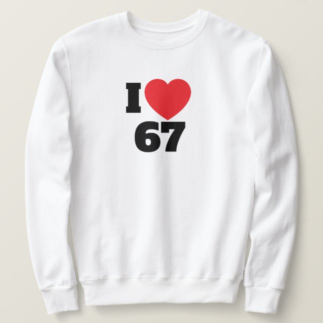 Jag älskar 67 lång ärmad tröja (Design framsida)