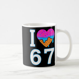 Jag älskar 67 Meme Heart 6 7 Merch-stuff Six Seven Kaffemugg