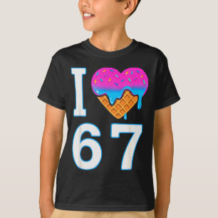 Jag älskar 67 Meme Heart 6 7 Merch Stuff Six Seven T Shirt