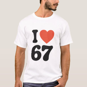 Jag älskar 67 Retro Hjärttröja T Shirt