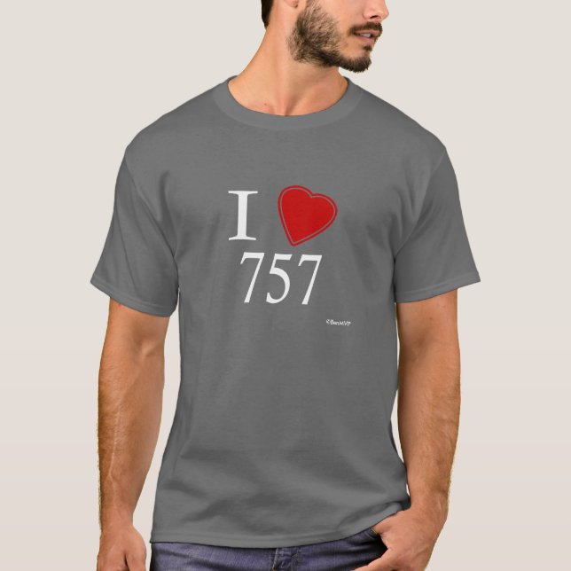 Jag älskar 757 Virginia Beach T Shirt (Framsida)