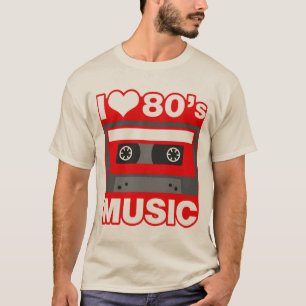 jag älskar 80-talmusik t-shirt