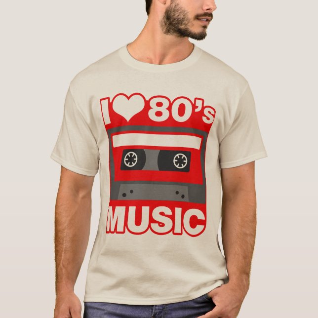 jag älskar 80-talmusik t-shirt (Framsida)