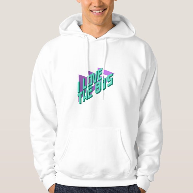 Jag älskar 80-tals-tröjan hoodie (Framsida)