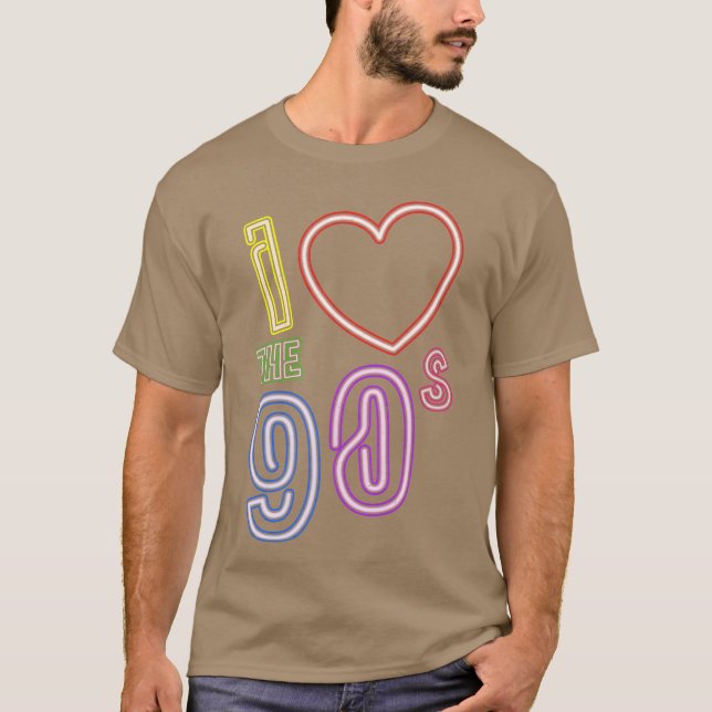 jag älskar 90-tal Retro Old School T Shirt (Framsida)