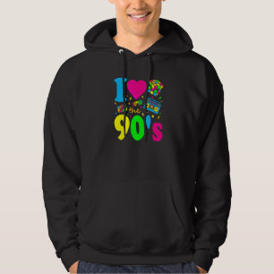 Jag älskar 90-talet Nittiotalet Party Klänning Ret Hoodie