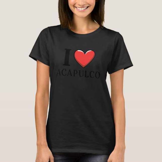 Jag älskar Acapulco Mexiko Semester 5 T Shirt (Framsida)