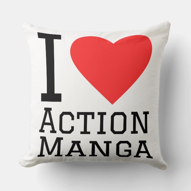 Jag älskar action manga  kudde (Framsida)
