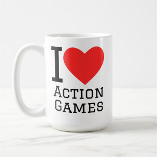 Jag älskar actionspel kaffemugg