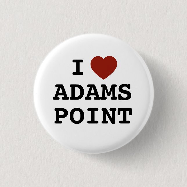 Jag älskar Adams Point-knappen Knapp (Framsida)