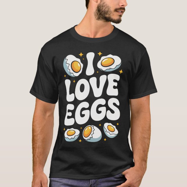 Jag älskar ägg ägg t shirt (Framsida)