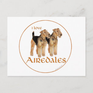Jag älskar airedale terrier vykort