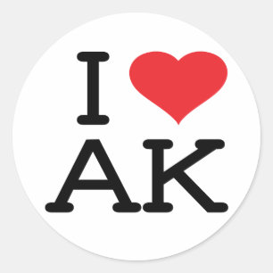 Jag älskar AK - hjärta - klistermärken 6 pk