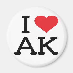 Jag älskar AK - hjärta - rundamagneten Magnet