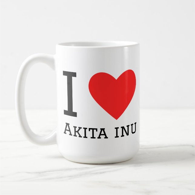 Jag älskar Akita inu Kaffemugg (Vänster)