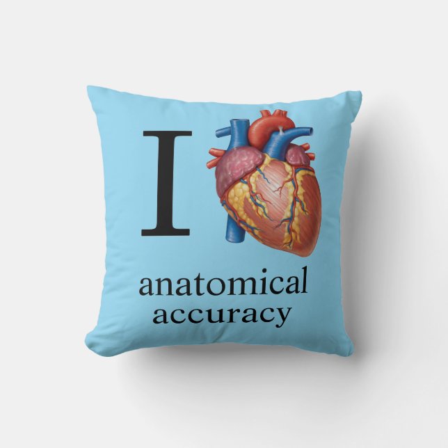 Jag älskar {äkta hjärta] Anatomisk noggrannhet - F Kudde (Framsida)