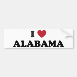 Jag älskar Alabama Bildekal