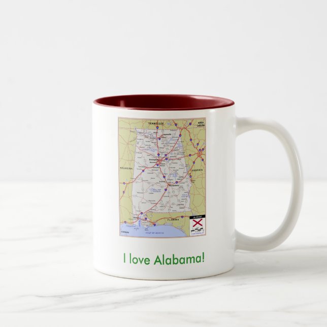 Jag älskar Alabama! Två-Tonad Mugg (Höger)