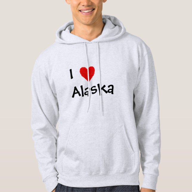 Jag älskar Alaska Hoodie (Framsida)