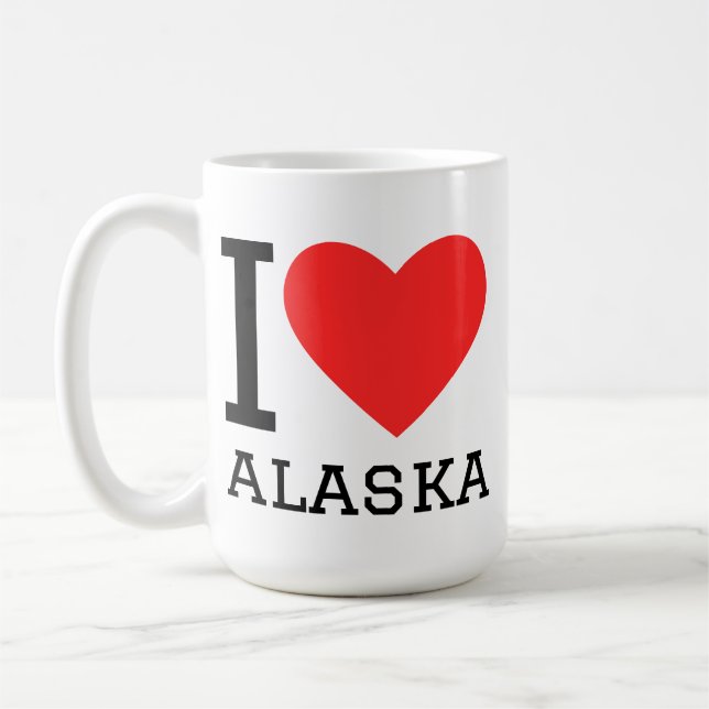 Jag älskar Alaska  Kaffemugg (Vänster)