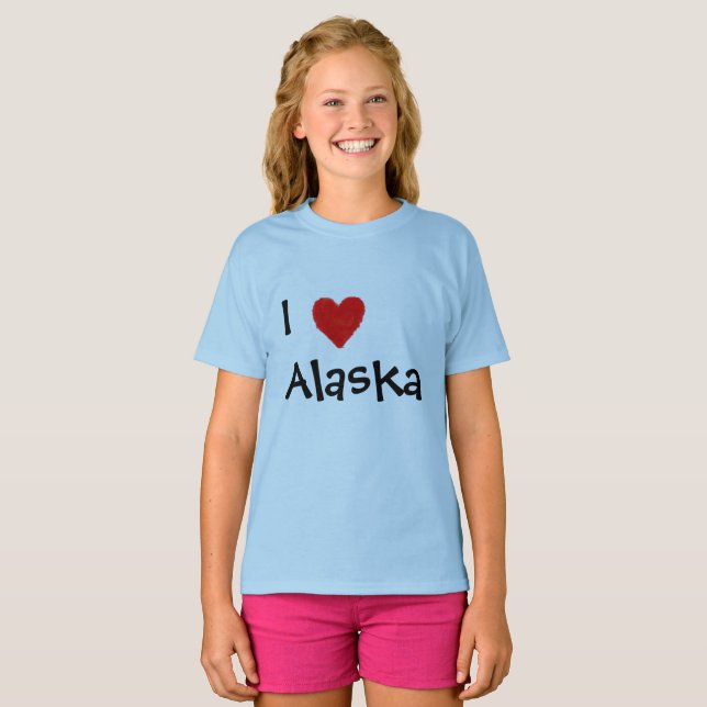 Jag älskar Alaska T Shirt (Hel framsida)