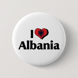 Jag älskar Albaniens flagga Knapp