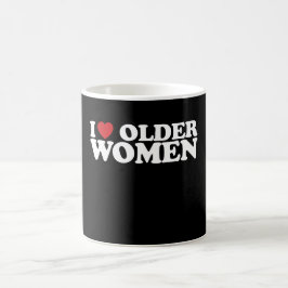 Jag älskar äldre kvinnor jag älskar Groovy Kaffemugg