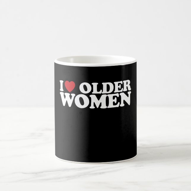 Jag älskar äldre kvinnor jag älskar Groovy Kaffemugg (Center)